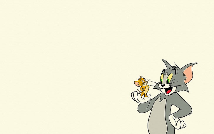 Cat Tom and Jerry Cartoon Characters, creativity, illustration, cartoon, leaf Free HD Wallpaper