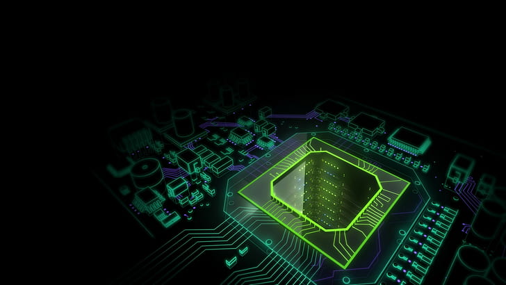 Circuit Board, mother board, internet, green color, abstract Free HD Wallpaper