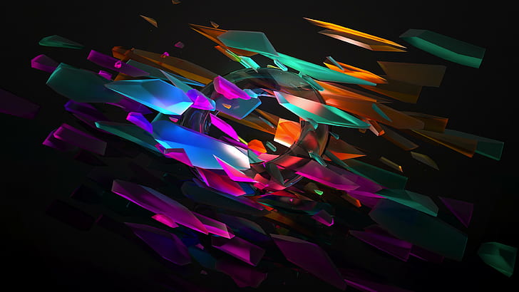 Colourful, abstract art, space, artwork, spectrum Free HD Wallpaper