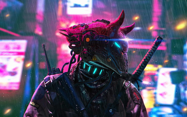 Cyberpunk Implants, warrior, sci fi, cyborg, cyberpunk Free HD Wallpaper