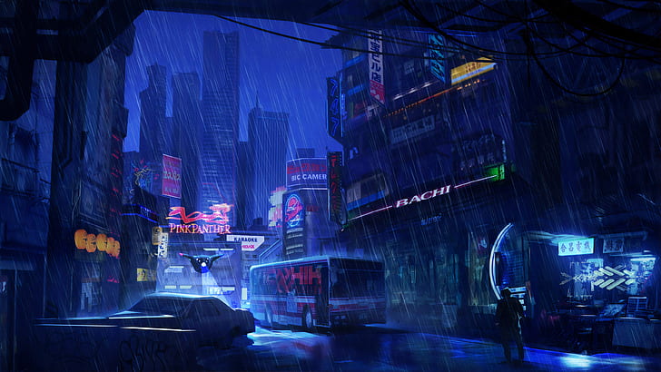 Cyberpunk Panam Fan Art, cyberpunk, city, sci fi, night Free HD Wallpaper