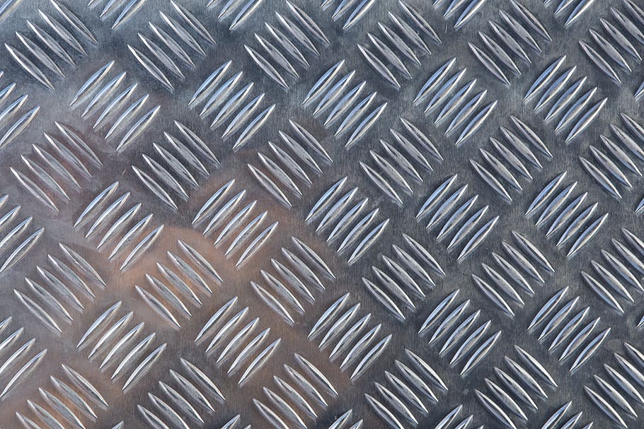 Decorative Metal Sheets, silver  metal, corrugated sheet, diamond shaped, gray