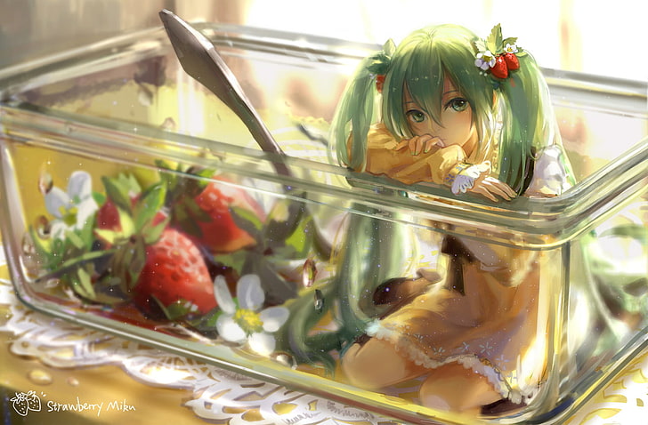 Delicious Anime Foods, hatsune, transparent, healthy eating, hatsune miku Free HD Wallpaper