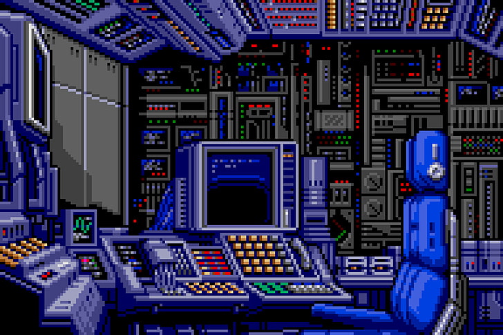 Digital Pixel Art, equipment, pixel art, no people, connection Free HD Wallpaper