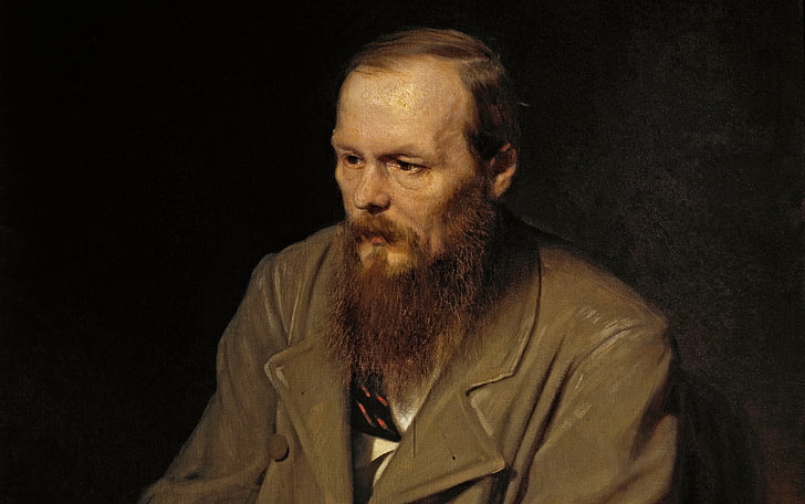 Dostoevsky and Christianity, males, mature adult, black background, jacket Free HD Wallpaper