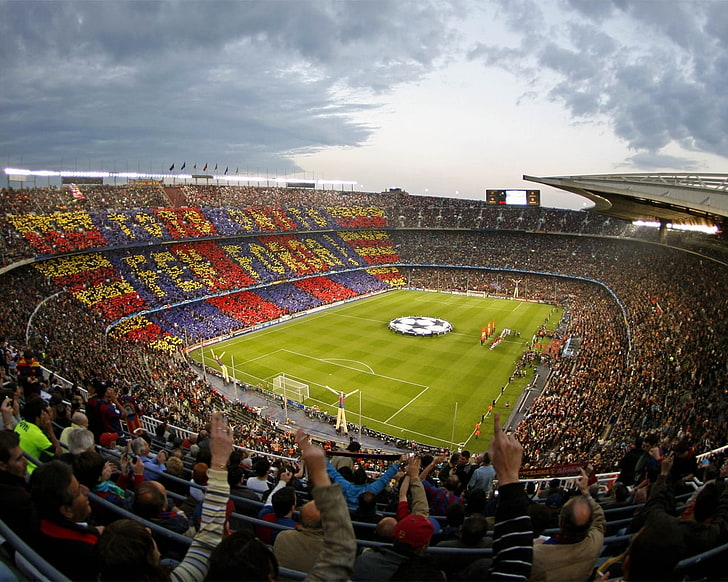 Estadio Camp Nou, competitive sport, camp, semifinals, cloud  sky Free HD Wallpaper