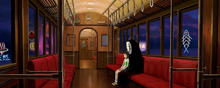 Haku Spirited Away, hayao miyazaki, standing, nightlife, studio ghibli Free HD Wallpaper