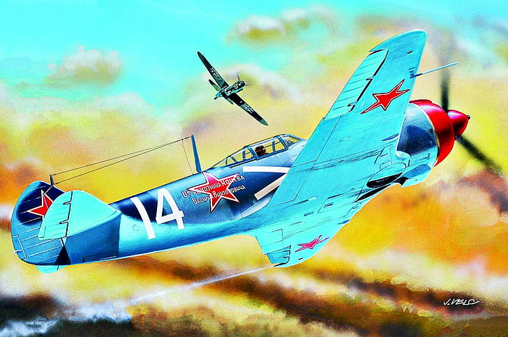 I-16 Fighter, la 5fn, the second world war, 2x20mm cannon, guard captain k evstigneeva and Free HD Wallpaper