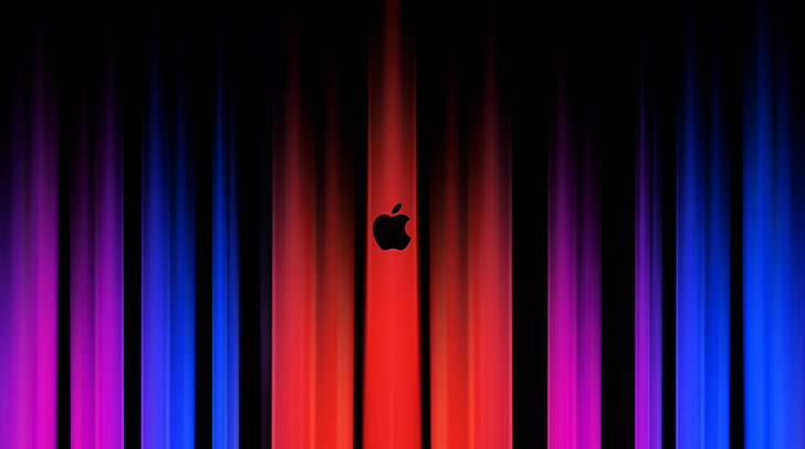 iMac, colors, curtain, illuminated, logo Free HD Wallpaper