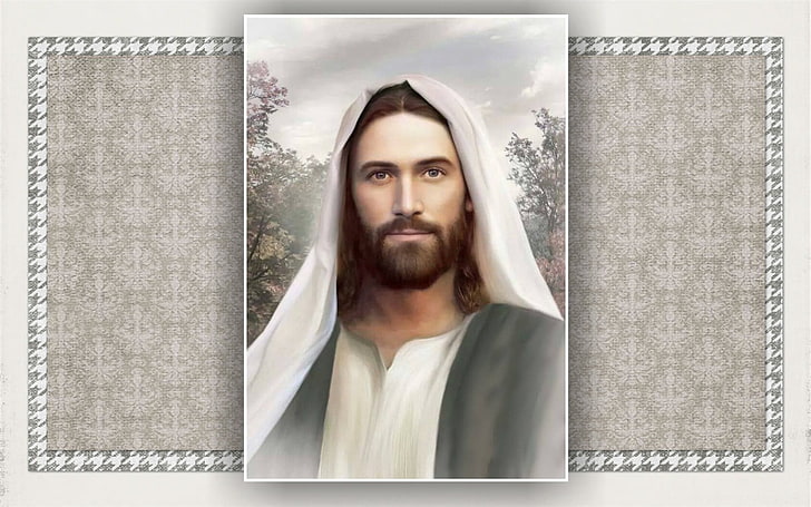 Jesus Christ Teachings, facial hair, jesus, picture frame, christ