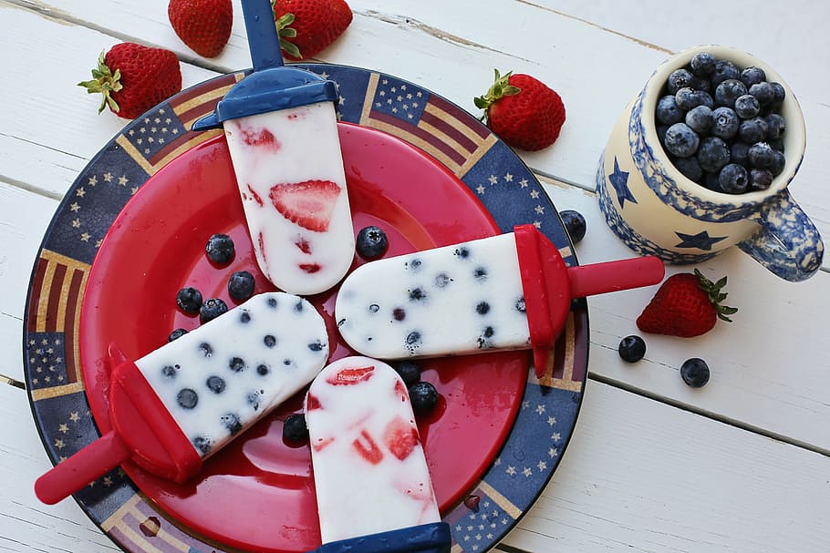 July 4th Flag, sweet, healthy eating, readytoeat, strawberry Free HD Wallpaper