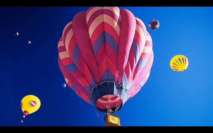 midair, red, helium, ballooning festival Free HD Wallpaper