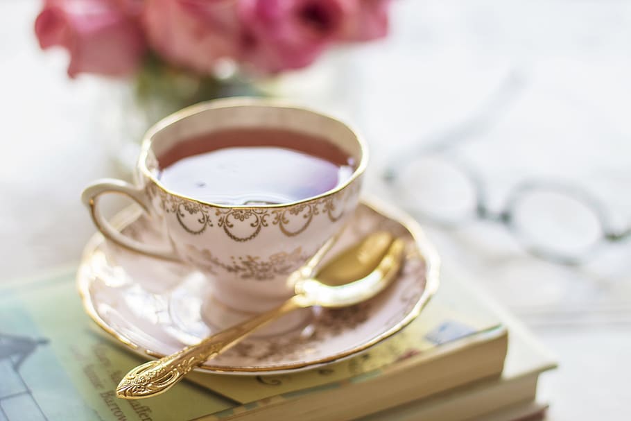 Morning Tea Quotes, pink, no people, wedding, spoon saucer