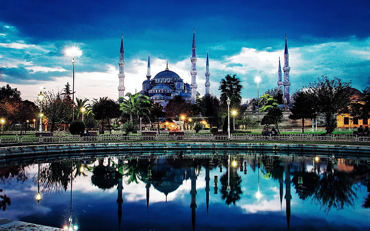 Old Istanbul, built structure, mosque, islamic architecture, blue