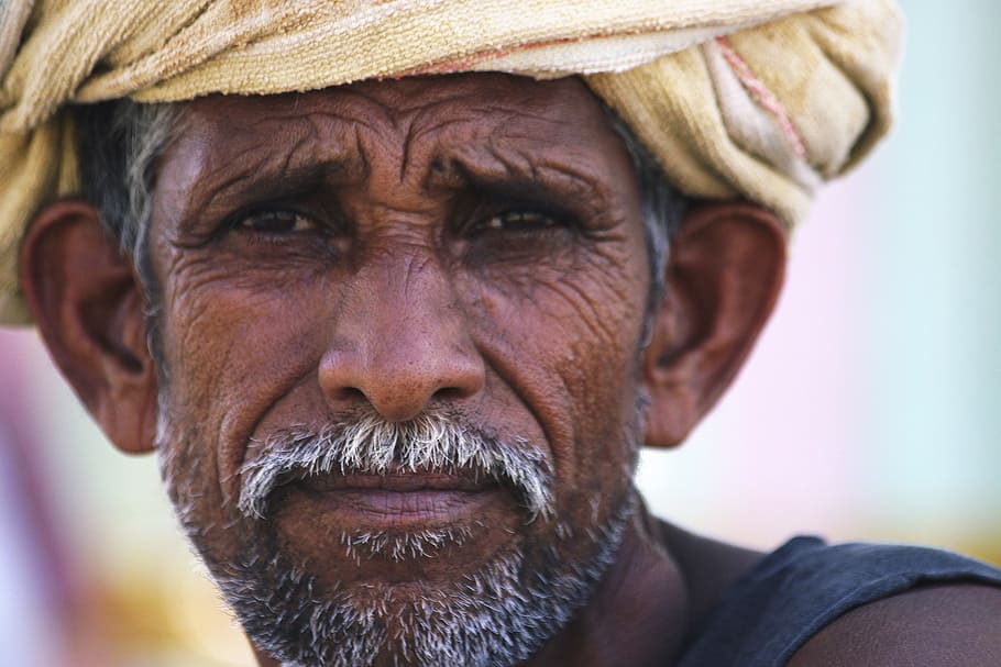 Old Man Headshot, mature adult, focus on foreground, human face, poor Free HD Wallpaper