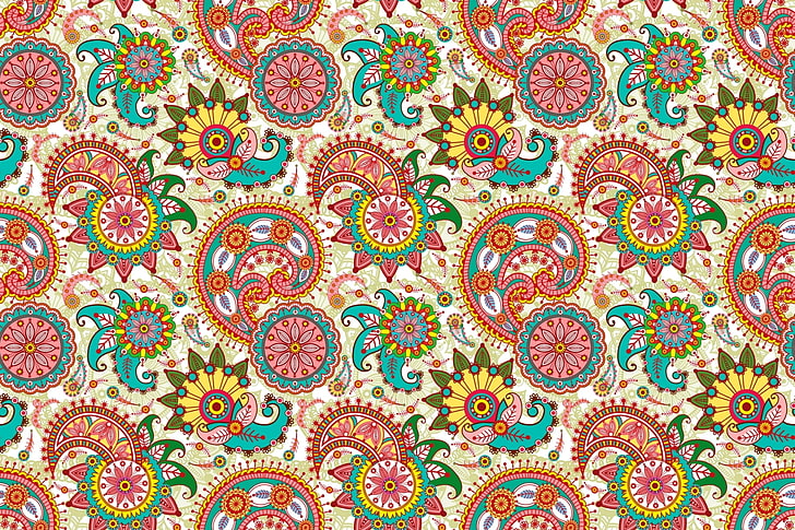 Paisley Designs, indoors, east, decoration, decor Free HD Wallpaper