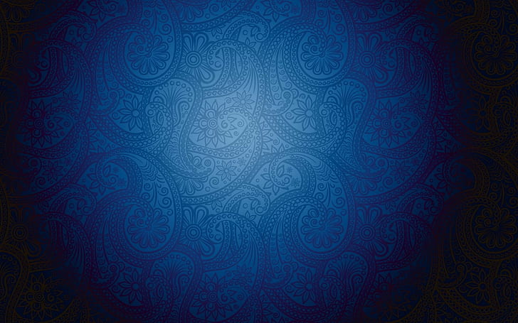 paisley, patterns, blue, minimalistic Free HD Wallpaper