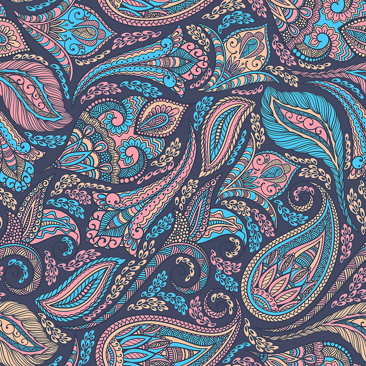 Pattern, ornament, paisley Free HD Wallpaper