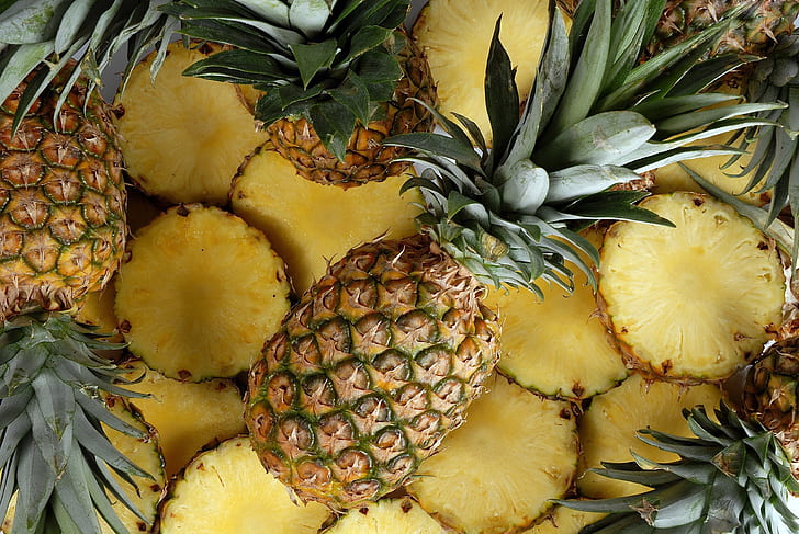 Pineapple Cake, food, plants, pineapples, yellow Free HD Wallpaper