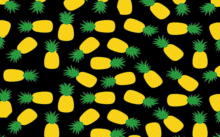 Pineapple, design, illuminated, repetition, night Free HD Wallpaper