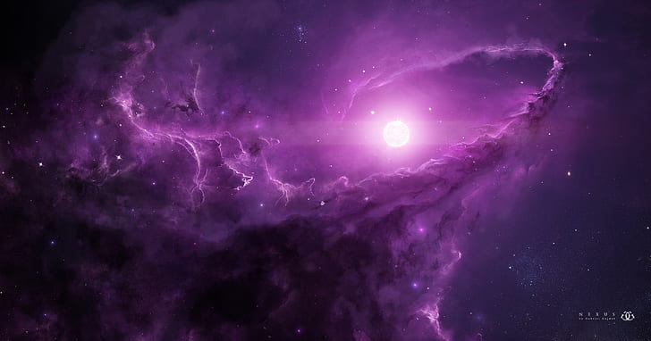 Purple Space Art, purple, space, sci fi, nebula Free HD Wallpaper