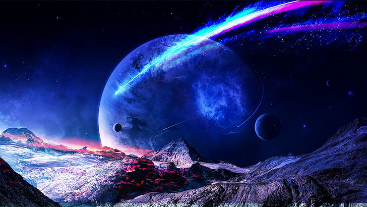 Rainbow Shooting Star, sci fi Free HD Wallpaper