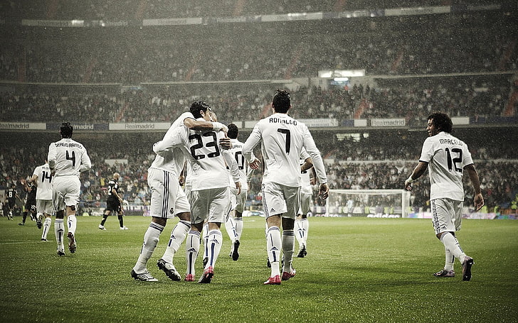 Real Madrid Players 2023, effort, sports equipment, athlete, ball Free HD Wallpaper