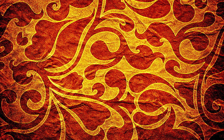 Red and Gold Christmas, textured effect, no people, oldfashioned, paisley pattern Free HD Wallpaper