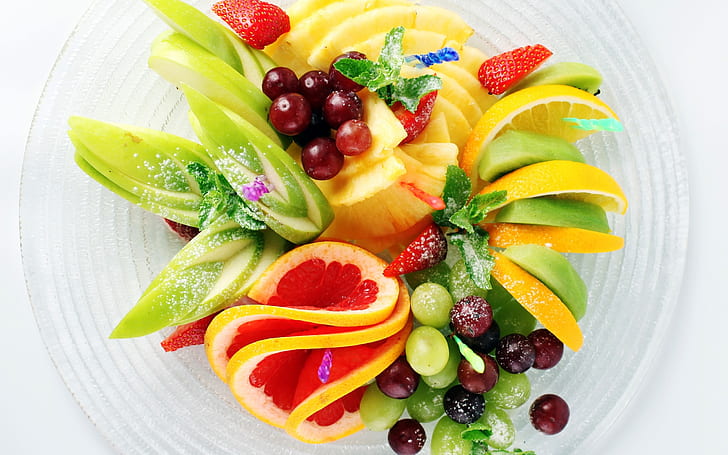 salad, fruit, apple, lemon Free HD Wallpaper