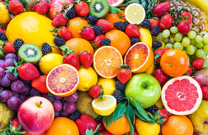 Super Fruits and Vegetables, full frame, berry fruit, organic, red Free HD Wallpaper