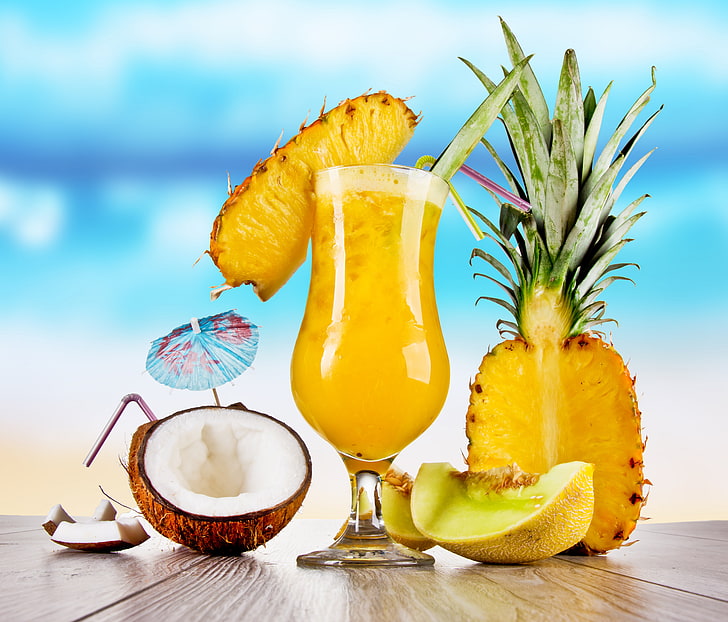 yellow, alcohol, tropical climate, wellbeing Free HD Wallpaper