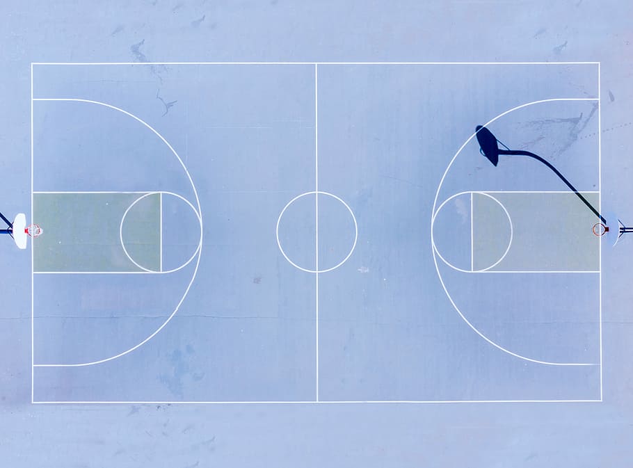 Blue Basketball Court, square, strategy, outside, dji Free HD Wallpaper