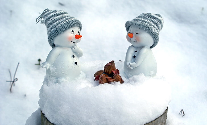 Crochet Snowman Hat, cute, outdoors, white color, celebration Free HD Wallpaper