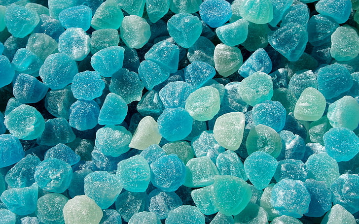 Dark Blue Candy, indoors, turquoise colored, large group of objects, science Free HD Wallpaper