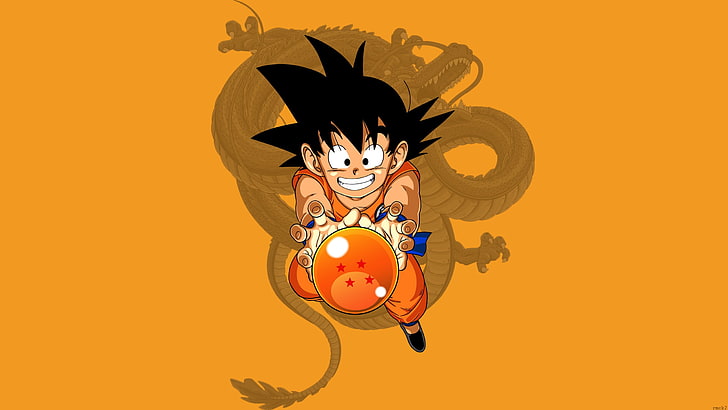 DBZ Kid Goku, dragon ball z, colored background, studio shot, indoors