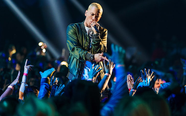 Eminem PC, popular music concert, performance group, guitarist, musical band Free HD Wallpaper