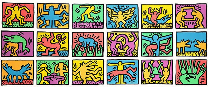 fabric, drawing, Keith Haring, keith haring Free HD Wallpaper