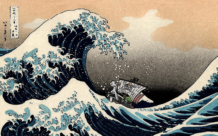 Great Wave Off Kanagawa Poster, pattern, wall  building feature, illustration, the great wave off kanagawa Free HD Wallpaper