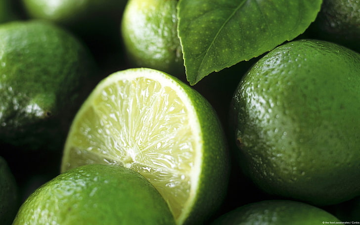 Green Lemon, still life, antioxidant, organic, group of objects Free HD Wallpaper