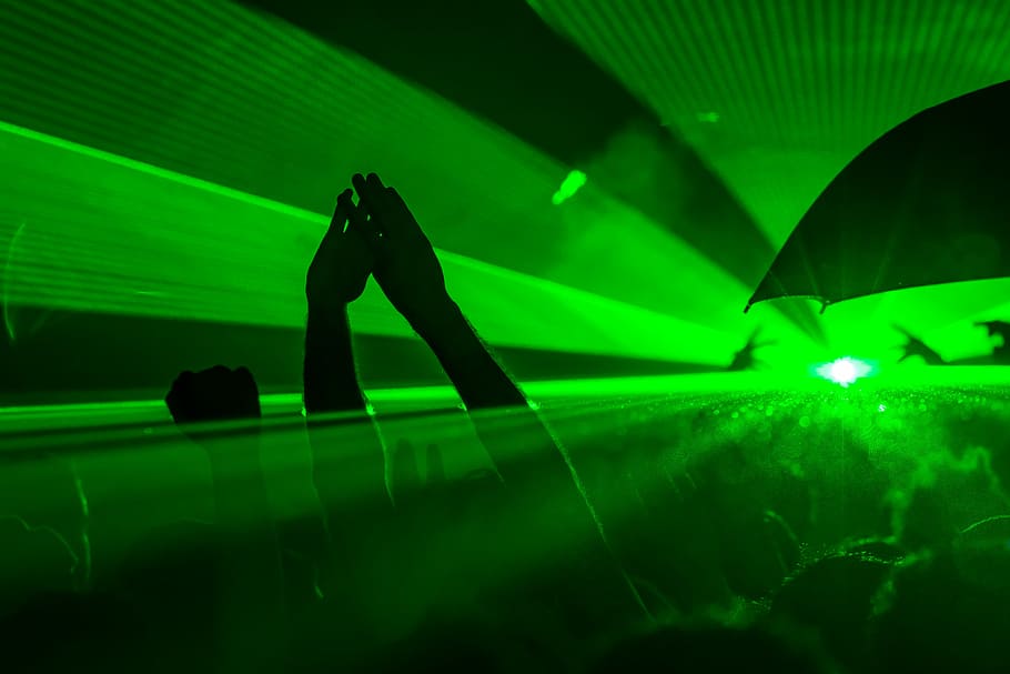 Green Meter, light show, stage, fun laser, loud Free HD Wallpaper