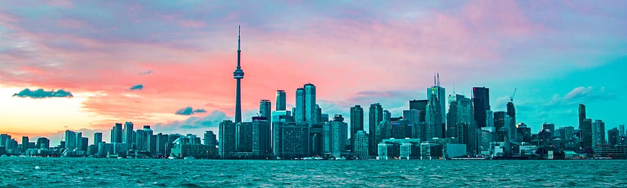 Justin Trudeau, sunset skyline, building, toronto skyline sunset, skyscraper Free HD Wallpaper