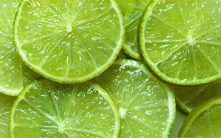 Kaffir Lime Fruit, Wedges, wedges, lime, green