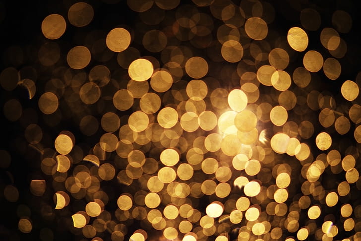 Light, golden, gold, lights, background Free HD Wallpaper