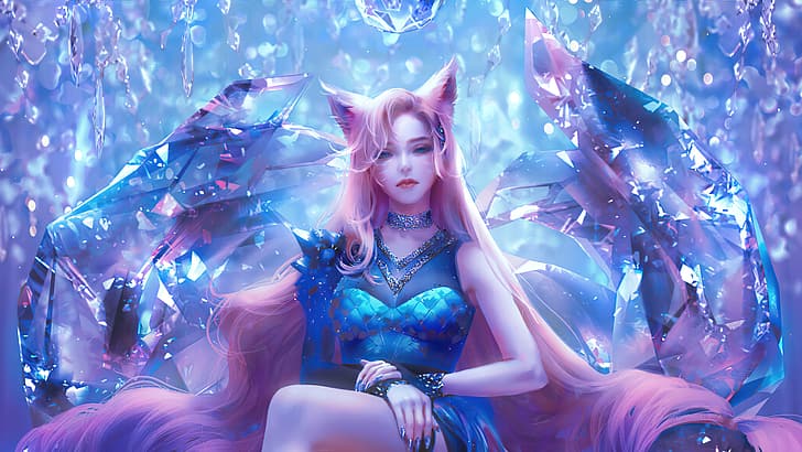 Live, ahri league of legends, crystal, ahri, league of legends Free HD Wallpaper