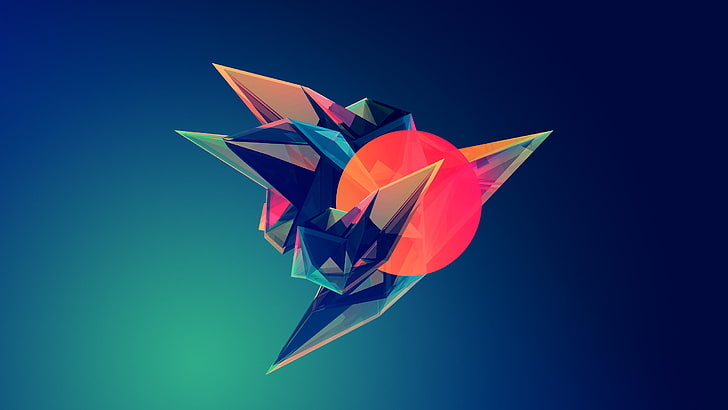 Luis Demon Art, multi colored, creativity, flying, geometric shape Free HD Wallpaper