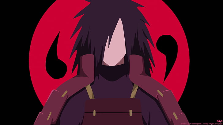 Madara Uchiha Full Body, anime, uchiha clan, minimalist, boy Free HD Wallpaper