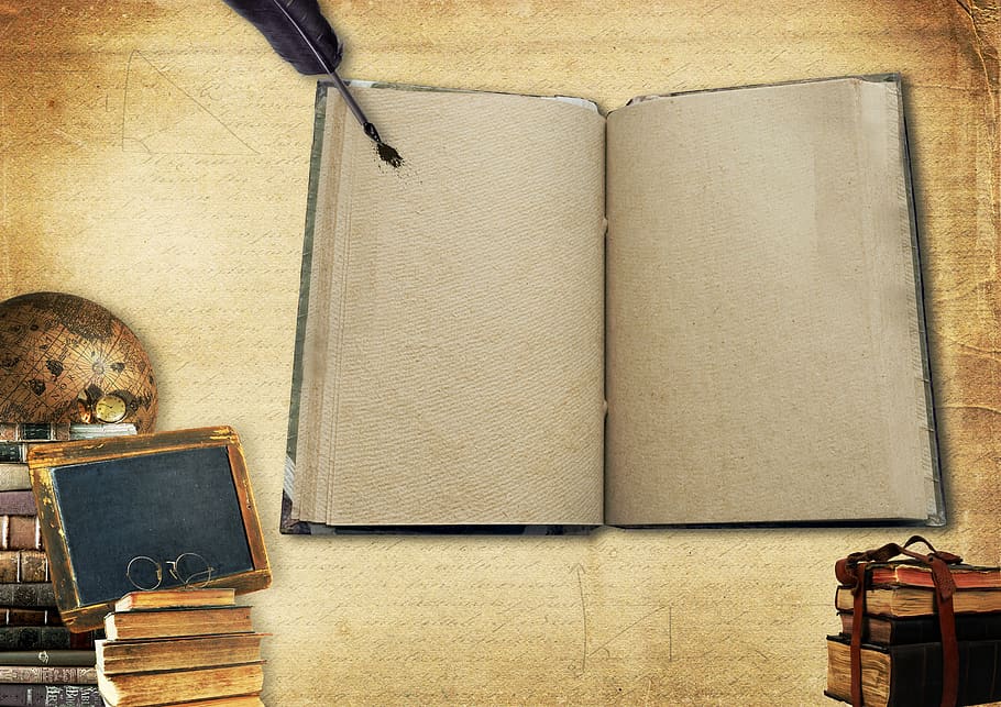 Old Book Writing, variation, education, built structure, directly above Free HD Wallpaper