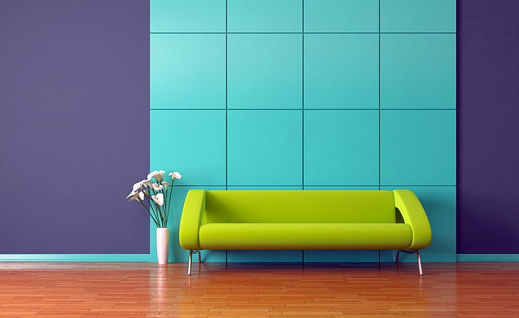 Old Wood Floors and Walls, table, green color, blue, armchair Free HD Wallpaper
