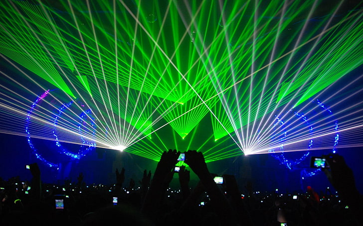 Outdoor Laser Light Show, electronic, electro, rave, dubstep Free HD Wallpaper