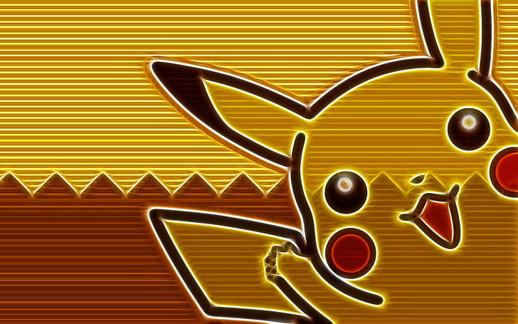 Pokemon Pikachu Memes, multi colored, striped, communication, gold colored Free HD Wallpaper